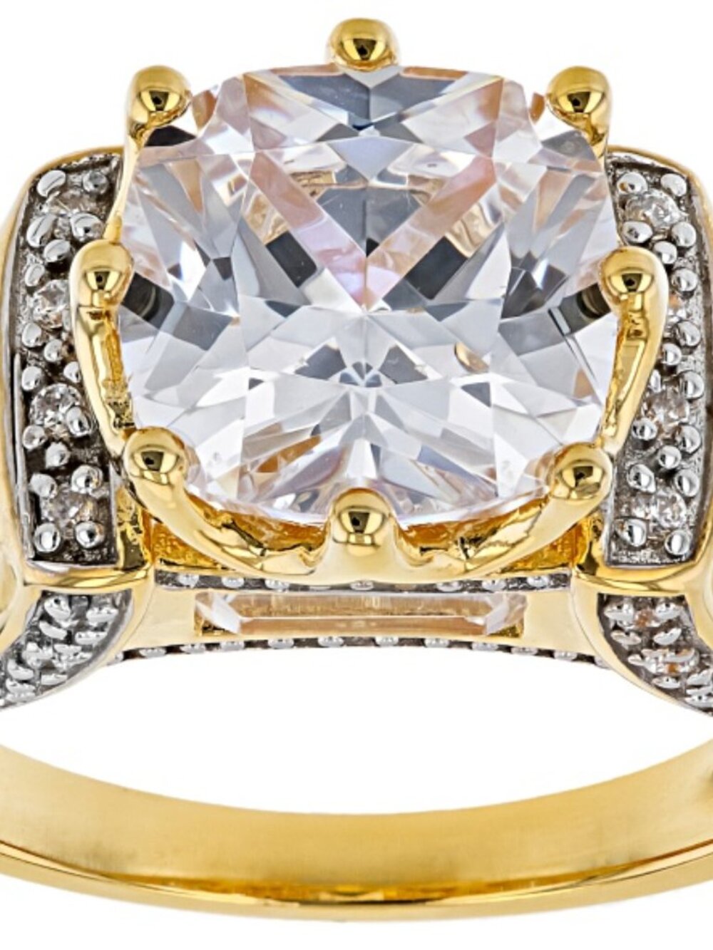 Bella Luce 18K Yellow Gold Plated Engagement Ring 7.99ctw. Size 10